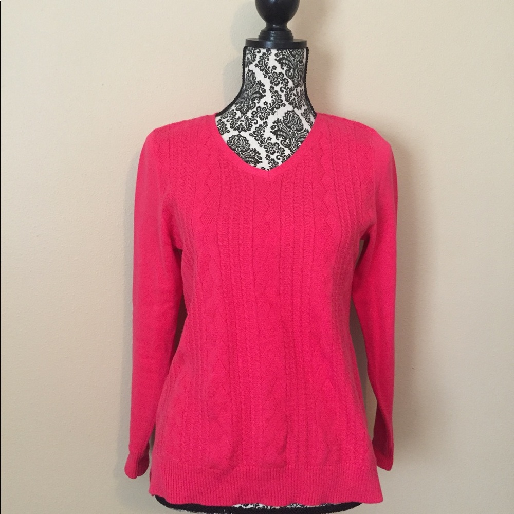 Talbots lightweight cotton cable knit sweater